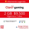 Claro Gaming 2 GB WhatsApp y Minutos Ilimitados por 7 días