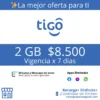 Paquete Tigo 2 GB con Apps y Minutos Ilimitados por 7 días