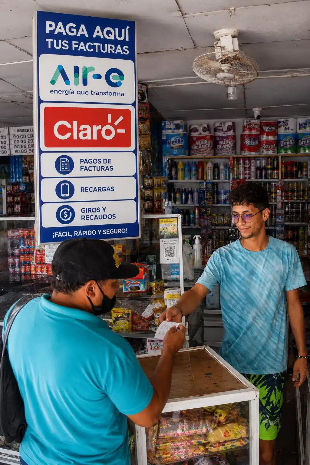 Negocio en Barranquilla ofrece recargas, pagos Air-e y giros.