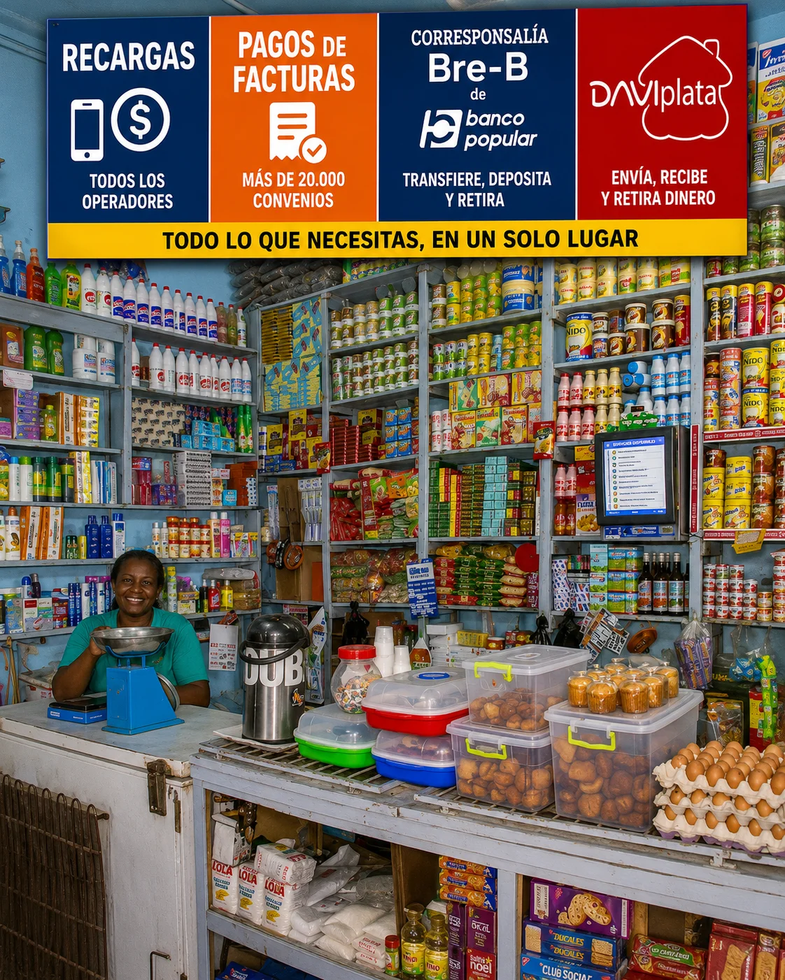 Negocio en Quibdó ofrece recargas, pagos y corresponsalía financiera.