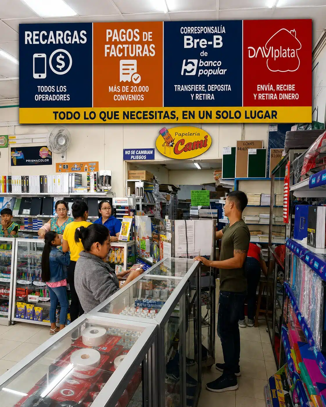 Negocio en Popayán ofrece recargas, pagos y servicios universitarios.